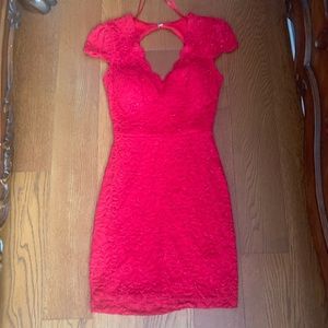 red lace dress